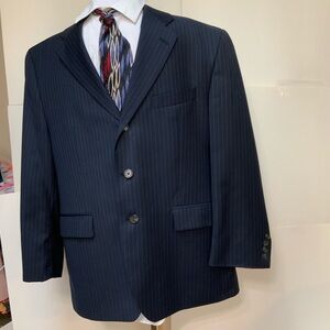 Joseph Aboud Mens Black Pinstripe Suit. Size 44. Pristine condition.